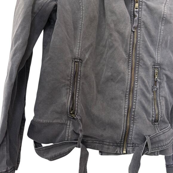 Anthropologie Marrakech Gray Moto Jacket Sz M - Picture 3 of 5